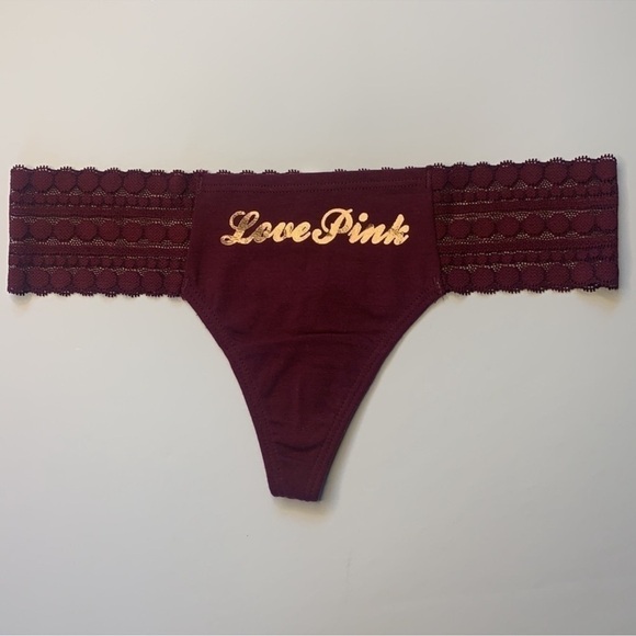 Victoria’s Secret PINK Lace Thong - Size Small - Picture 1 of 6